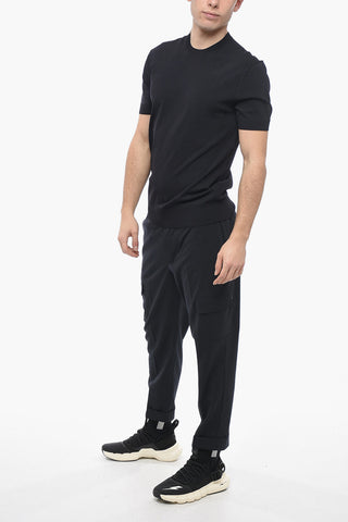 Short-sleeved TECNO KNIT Crew Neck Sweater