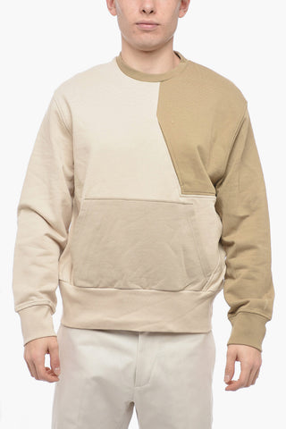 Brushed Cotton Slim Fit Sweatshirt with Color Block Design