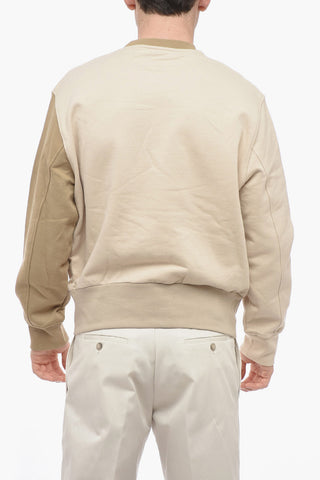 Brushed Cotton Slim Fit Sweatshirt with Color Block Design