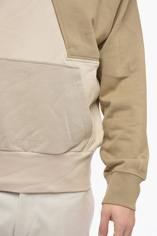 Brushed Cotton Slim Fit Sweatshirt with Color Block Design