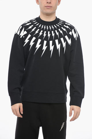 Brushed Cotton FAIRISLE THUNDERBOLT Easy Fit Sweatshirt