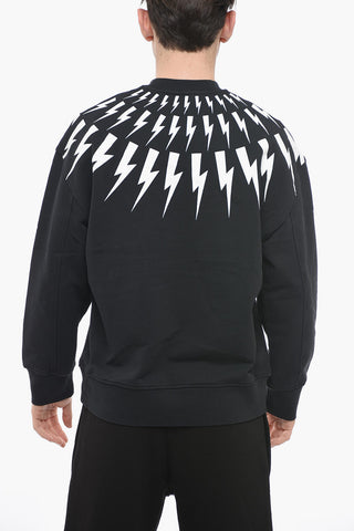 Brushed Cotton FAIRISLE THUNDERBOLT Easy Fit Sweatshirt