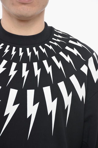 Brushed Cotton FAIRISLE THUNDERBOLT Easy Fit Sweatshirt