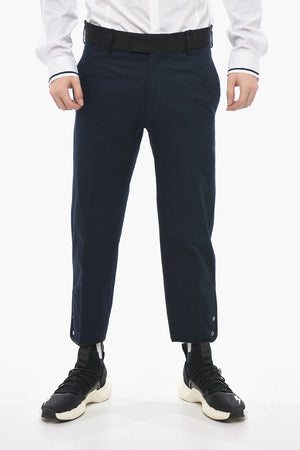 Slim-Fit Trousers TOM with Contrasting Edges and Ankle Buttons