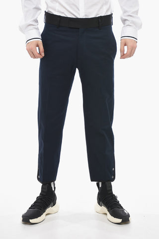 Slim-Fit Trousers TOM with Contrasting Edges and Ankle Buttons