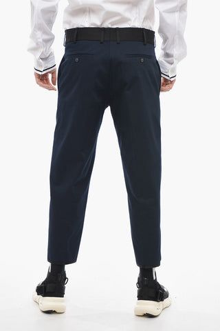 Slim-Fit Trousers TOM with Contrasting Edges and Ankle Buttons