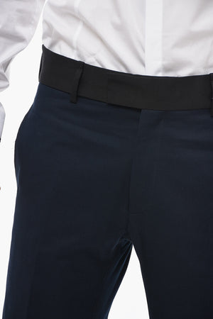 Slim-Fit Trousers TOM with Contrasting Edges and Ankle Buttons