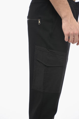 Pantaloni Cargo Skinny Fit a Vita Bassa con Elastico in Vita