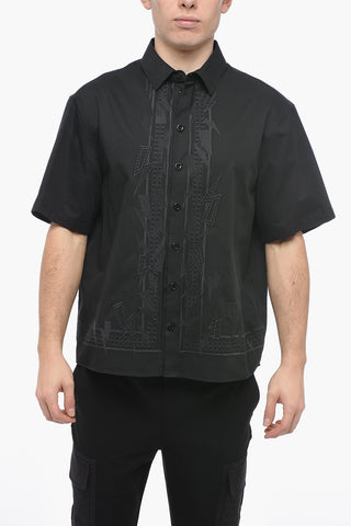 Camicia Boxy Fit FLOWER BOLTS con Ricami
