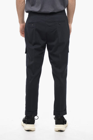 Cargo-Hose REM aus Schurwollmischung mit niedriger Taille