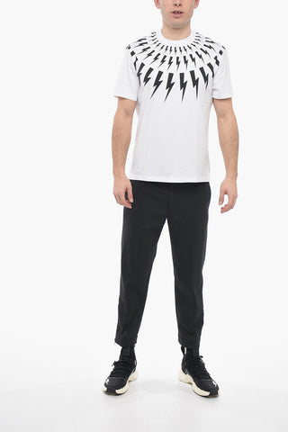 Rundhals-T-Shirt FAIR-ISLE THUNDERBOLT Slim-Fit