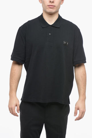Polo-Shirt Loose Fit PIERCED NIPPLE aus Piqué-Baumwolle