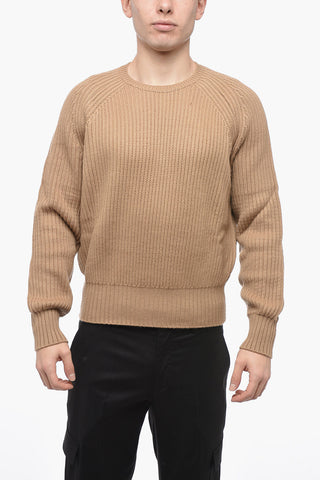 Wool Blend Chunky Fit PIERCED Sweater with Raglan Sleeves
