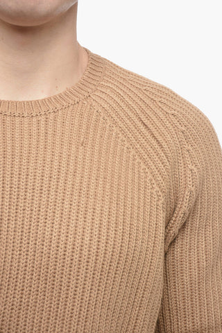 Wool Blend Chunky Fit PIERCED Sweater with Raglan Sleeves