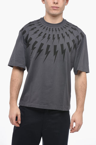 Slim Fit FAIR-ISLE THUNDERBOLT Crew-neck T-Shirt