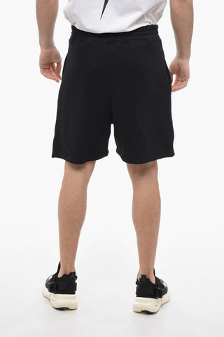 Shorts aus angerauter Baumwolle mit gesticktem Logo