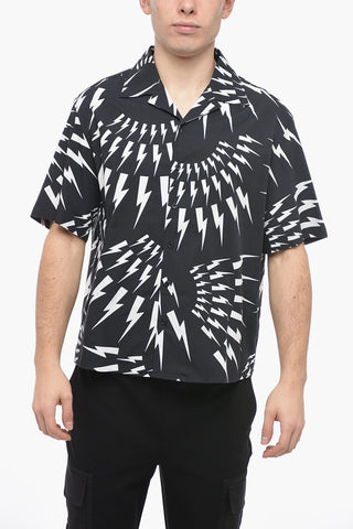 Camicia Bowling CRAZY BOLTS Loose Fit in Popeline