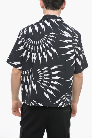 Poplin Bowling Shirt CRAZY BOLTS Loose Fit