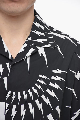 Poplin Bowling Shirt CRAZY BOLTS Loose Fit