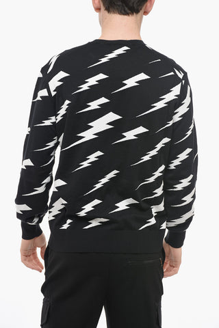 Crew Neck RAIN BOLT Cotton Sweater