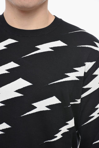 Crew Neck RAIN BOLT Cotton Sweater
