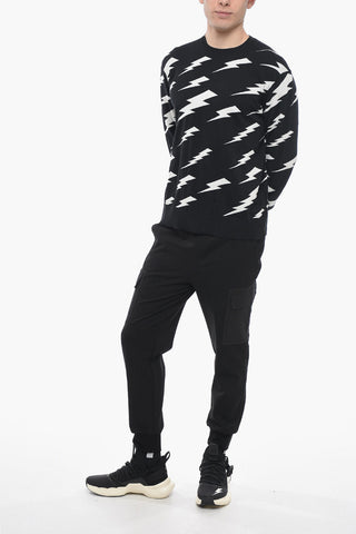 Crew Neck RAIN BOLT Cotton Sweater