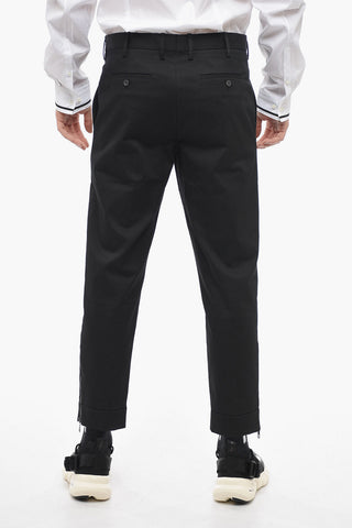 Cotton Twill Slim-Fit Trousers JAMIE with Ankle Zip