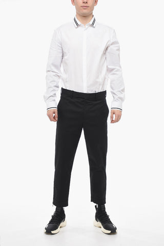 Cotton Twill Slim-Fit Trousers JAMIE with Ankle Zip
