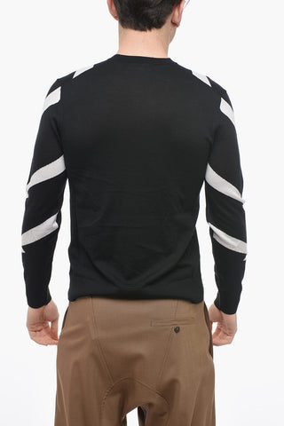 Maglia in Misto Cashmere con Motivo Thunder