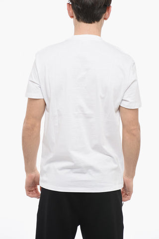 Crew Neck EYELET T-Shirt with Decorative Detail
