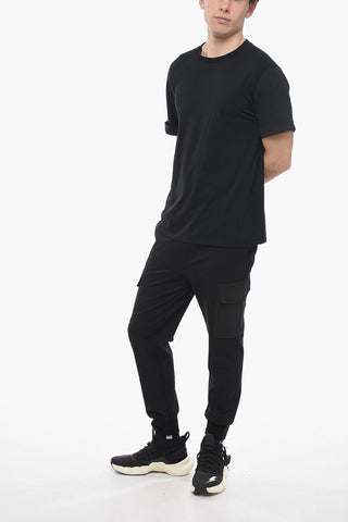 Crew Neck Loose Fit T-Shirt with Popeline Sleeves