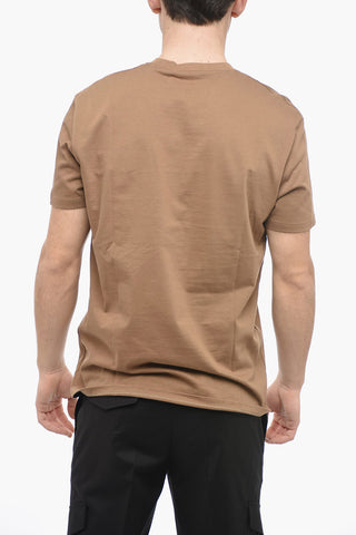 Crew Neck EYELET T-Shirt with Decorative Detail