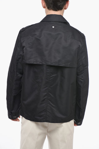 Nylon Slim Fit Double Breasted Peacoat
