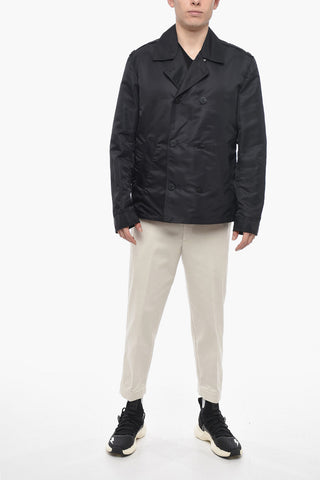 Nylon Slim Fit Double Breasted Peacoat