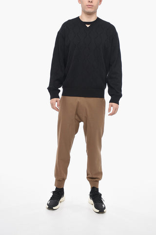 Jacquard Cotton Blend Blouson Fit Sweater
