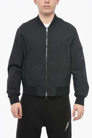 Camicia in Popeline con Zip Frontale e Design a Bomber