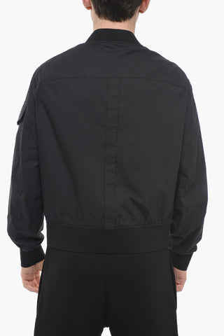 Camicia in Popeline con Zip Frontale e Design a Bomber