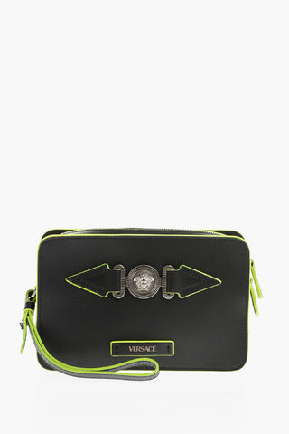 Borsa a Tracolla Medusa Biggie in Pelle con Bordo Fluo