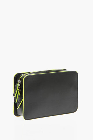 Borsa a Tracolla Medusa Biggie in Pelle con Bordo Fluo