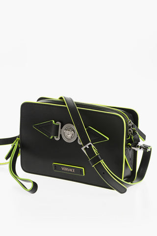 Borsa a Tracolla Medusa Biggie in Pelle con Bordo Fluo