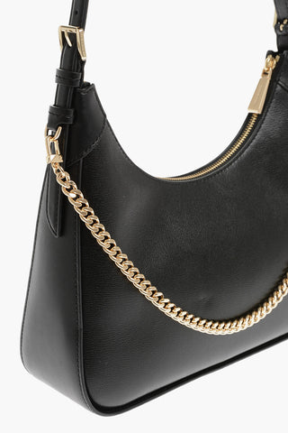 MICHAEL Leather WILMA Hobo Bag with Embellishment Golden Chain