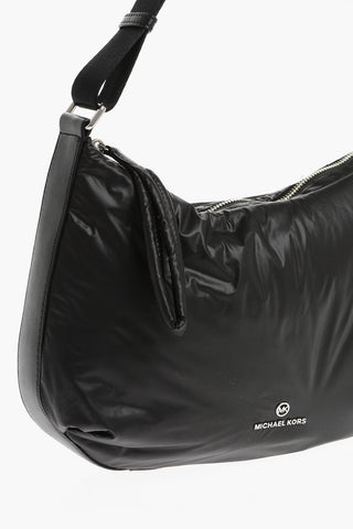MICHAEL Nylon LEONIE Shoulder Bag with Metal Side Maxi Logo