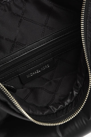 MICHAEL Nylon LEONIE Shoulder Bag with Metal Side Maxi Logo