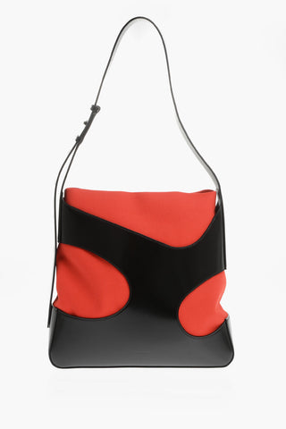 Borsa a Spalla VANITY PLUS in Pelle e Nylon con Dettagli Cut-Out