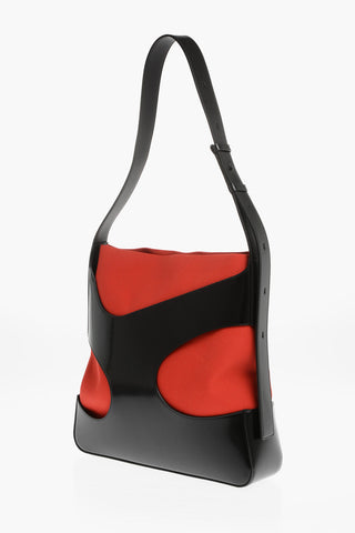 Borsa a Spalla VANITY PLUS in Pelle e Nylon con Dettagli Cut-Out