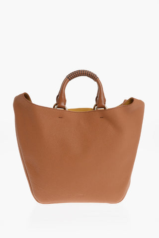 Hammered Leather DEIA Tote Bag With Double Crossed Handle