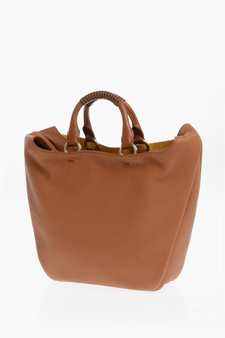 Hammered Leather DEIA Tote Bag With Double Crossed Handle