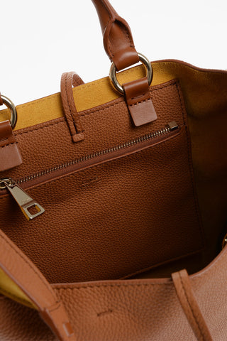Hammered Leather DEIA Tote Bag With Double Crossed Handle