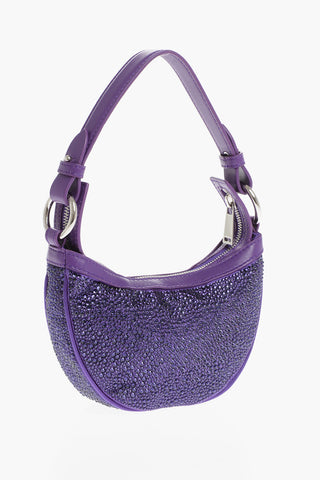 Solid Color Medusa Shoulder Bag with Rhinestones Embellishment
