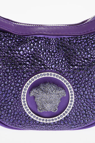 Solid Color Medusa Shoulder Bag with Rhinestones Embellishment